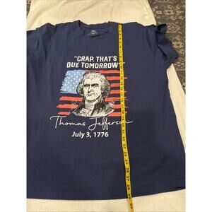 Mens That's Due Tomorrow? Thomas Jefferson T Shirt 4th of July US 2XL NWOT
